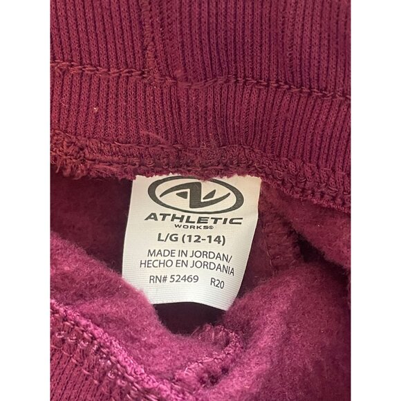 AW joggers with pockets sz Lrg 12/14 ladies drawstring wine maroon - Picture 5 of 6